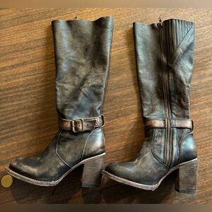 Freebird tall leather Holland boots size 7 distressed brown gorgeous